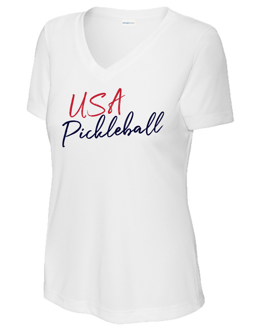 USA Pickleball Script Performance V-Neck