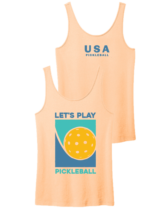 USA Pickleball Let's Play Beach Wash Tank