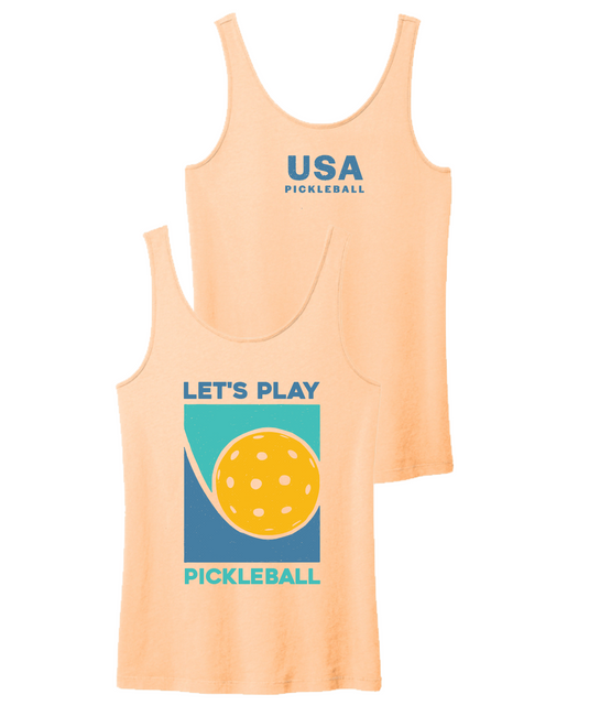 USA Pickleball Let's Play Beach Wash Tank