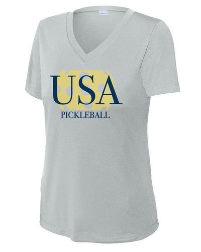USA Pickleball Retro Performance V-Neck